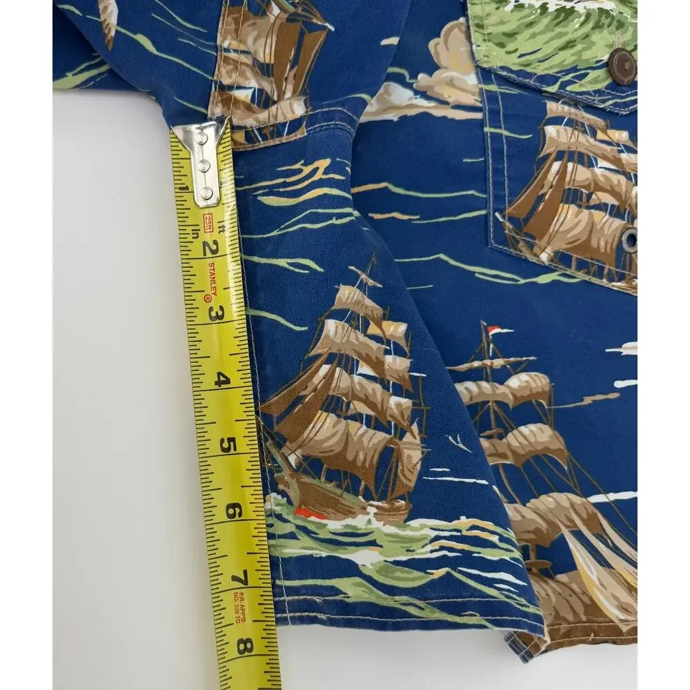 Polo Ralph Lauren Blue Swim‎ Trunks Lined Board Shorts Pirate Ship Buoy Mens 32